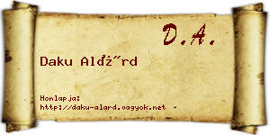 Daku Alárd névjegykártya